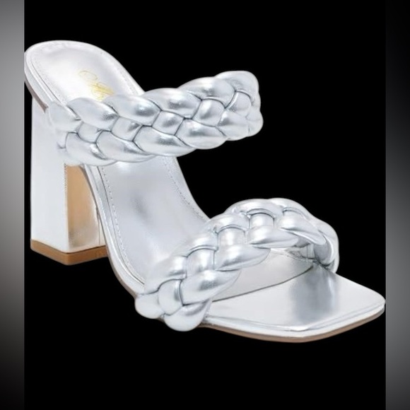 MATA Women’s braided two strap heels block sandals - Picture 10 of 13